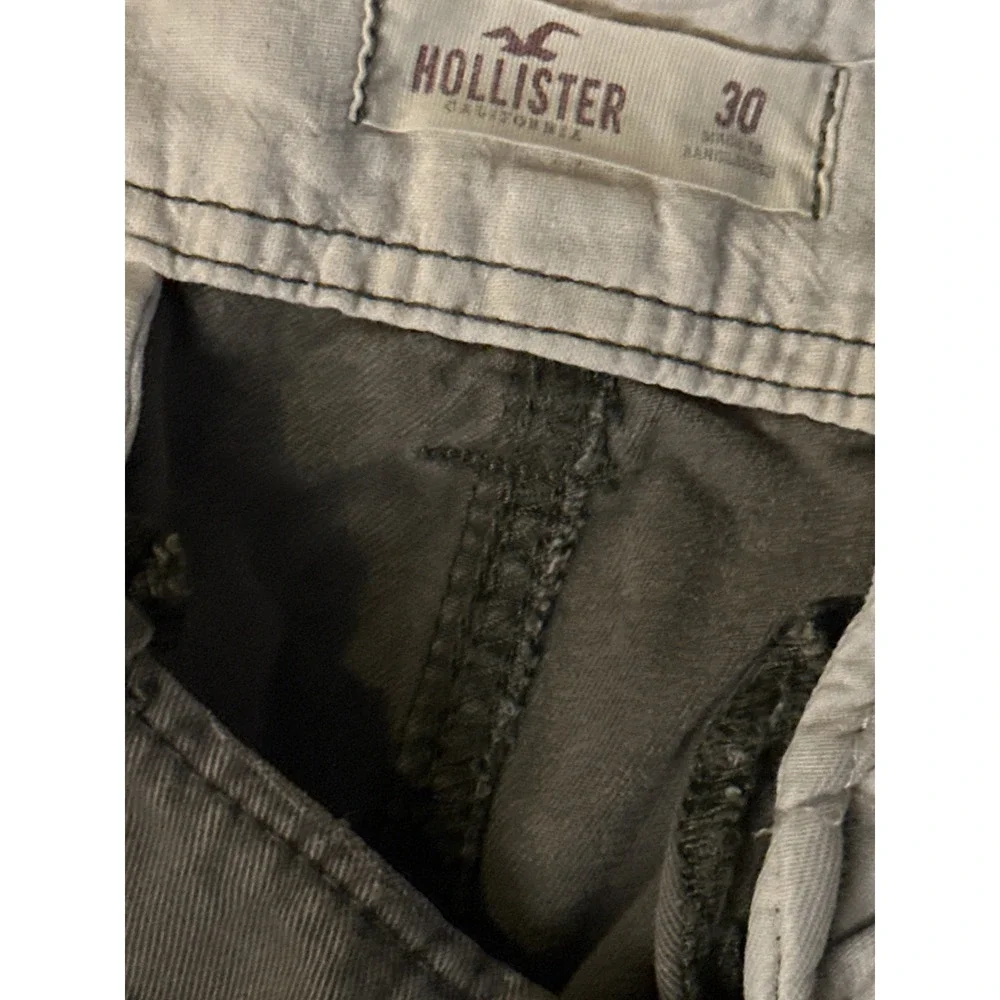 Hollister Mens Cargo Shorts Size 30 Brown Grey Utility Cotton Twill 6-Pocket